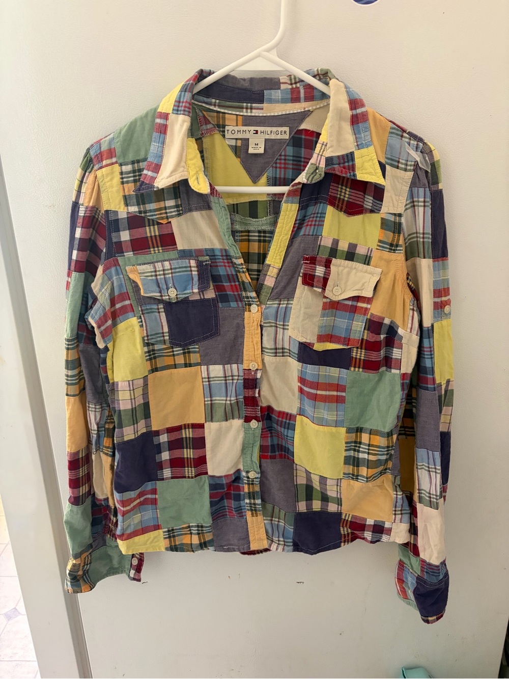 Y2K Tommy Hilfiger  Multicolor Patchwork Plaid Button-Down Shirt